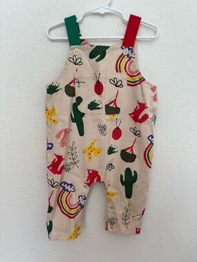 MiniOlie Canvas Colorful Printed Overalls - 12-18 months